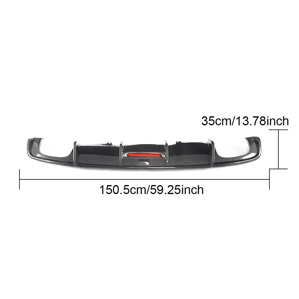 Audi A4 B9 Sline  carbon fiber diffuser size