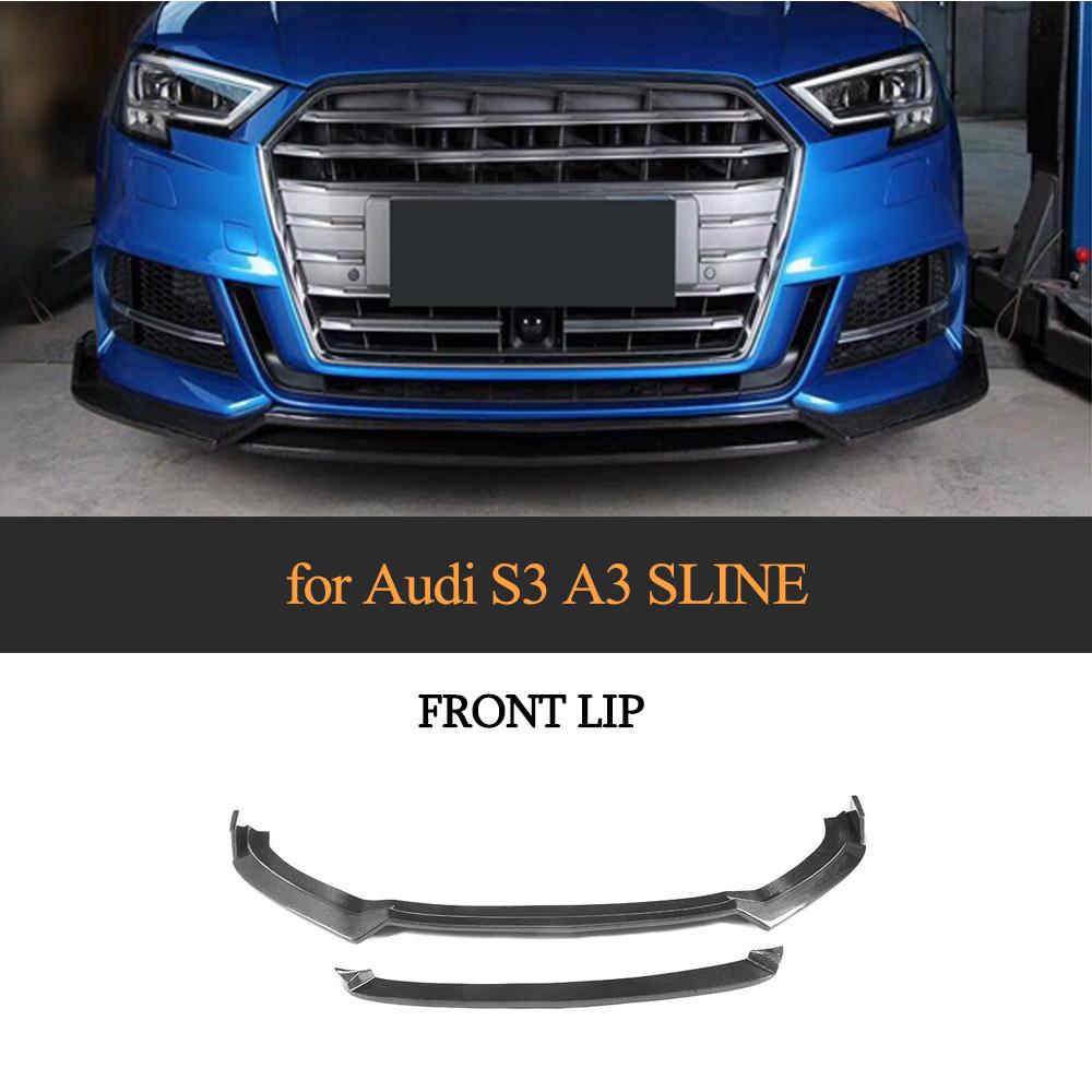 Carbon Fiber Front Bumper Lip Audi A3 Sline main